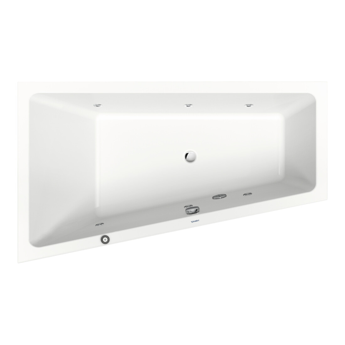 Duravit Baignoire balnéo No. 1 170x100 cm, 210 l, EB-Vers, 1 RS gauche, blanc