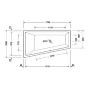 Duravit Baignoire balnéo No. 1 170x100 cm, 210 l, EB-Vers, 1 RS gauche, blanc-4
