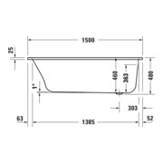 Duravit Baignoire balnéo Qatego 150x75 cm, Combi E, version EB, 1 RS, blanc-4