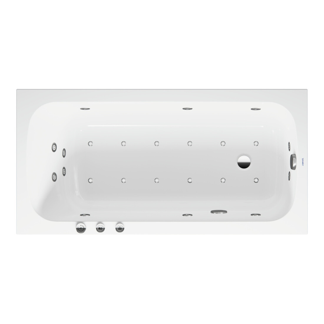 Duravit Baignoire balnéo Qatego 150x75 cm, Combi P, version EB, 1 RS, blanc