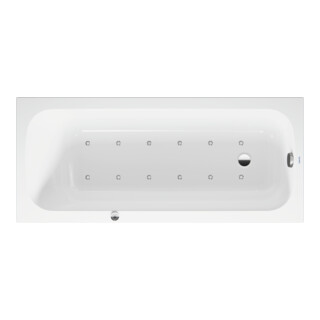 Duravit Baignoire balnéo Qatego 160x70 cm, Air-Sys, version EB, 1 RS, blanche