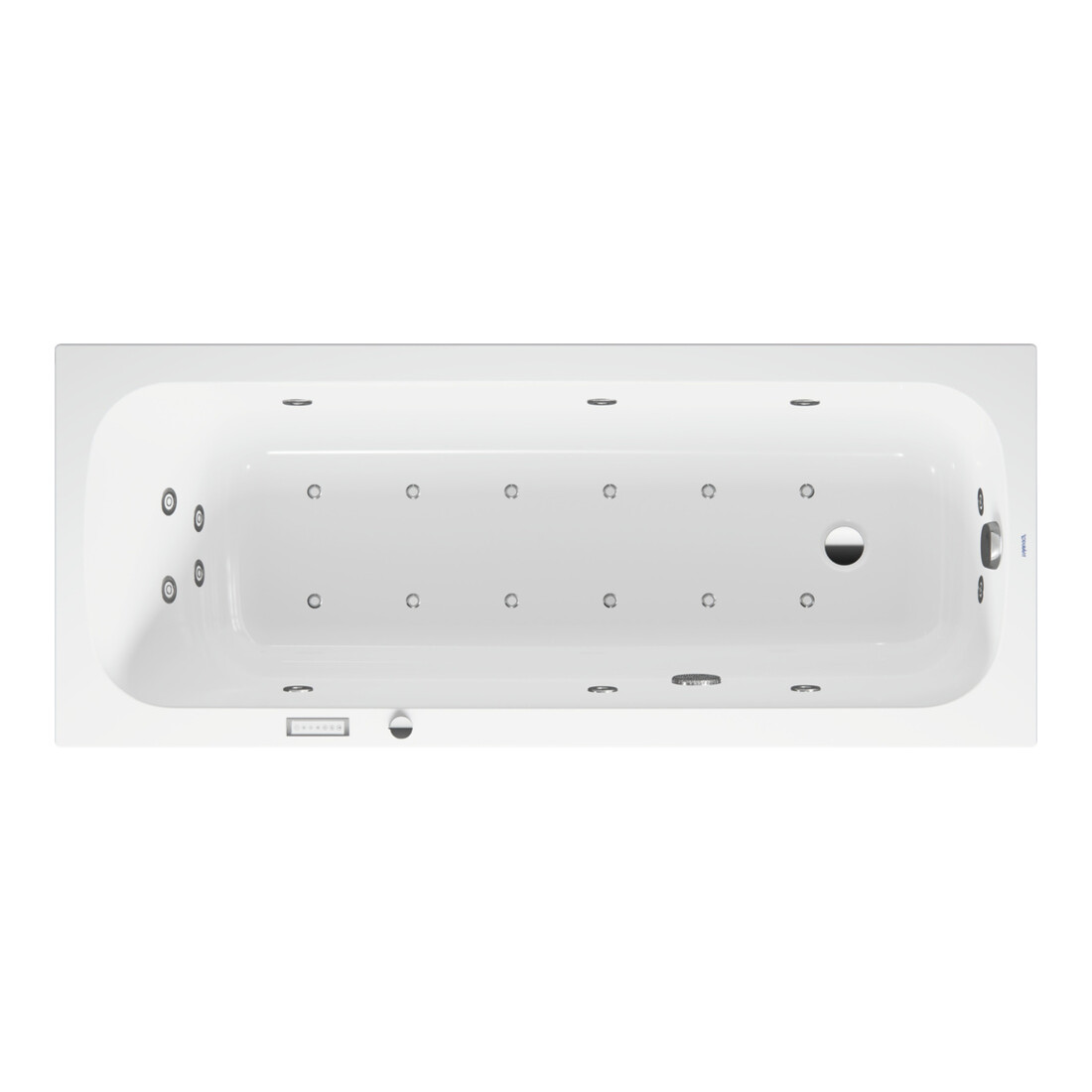 Duravit Baignoire balnéo Qatego 170x70 cm, Combi E, version EB, 1 RS, blanche