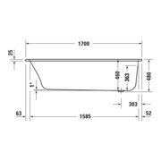 Duravit Baignoire balnéo Qatego 170x70 cm, Combi E, version EB, 1 RS, blanche-4