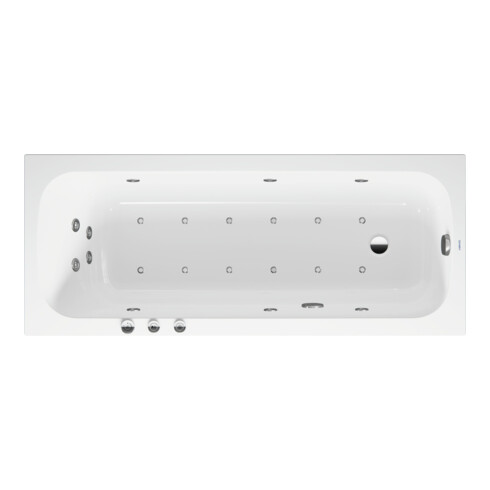 Duravit Baignoire balnéo Qatego 170x70 cm, Combi P, version EB, 1 RS, blanche