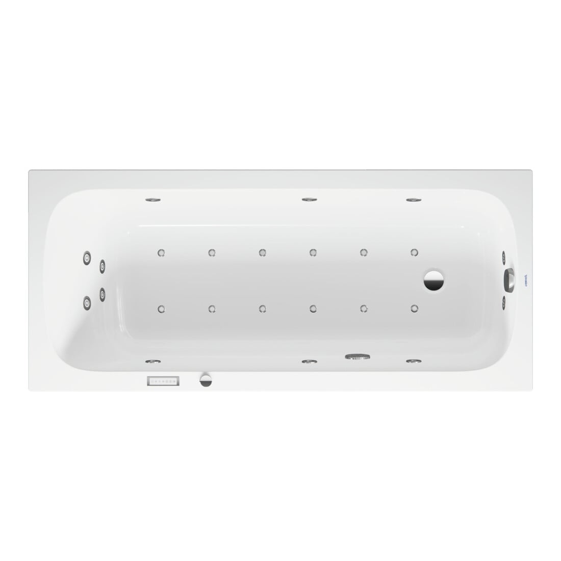 Duravit Baignoire balnéo Qatego 170x75 cm, Combi E, version EB, 1 RS, blanche