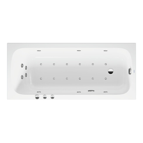 Duravit Baignoire balnéo Qatego 170x75 cm, Combi P, version EB, 1 RS, blanc