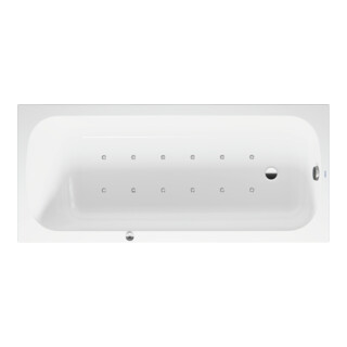 Duravit Baignoire balnéo Qatego 180x80 cm, Air-Sys, version EB, 1 RS, blanche