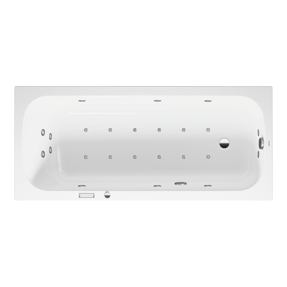 Duravit Baignoire balnéo Qatego 180x80 cm, Combi E, version EB, 1 RS, blanche