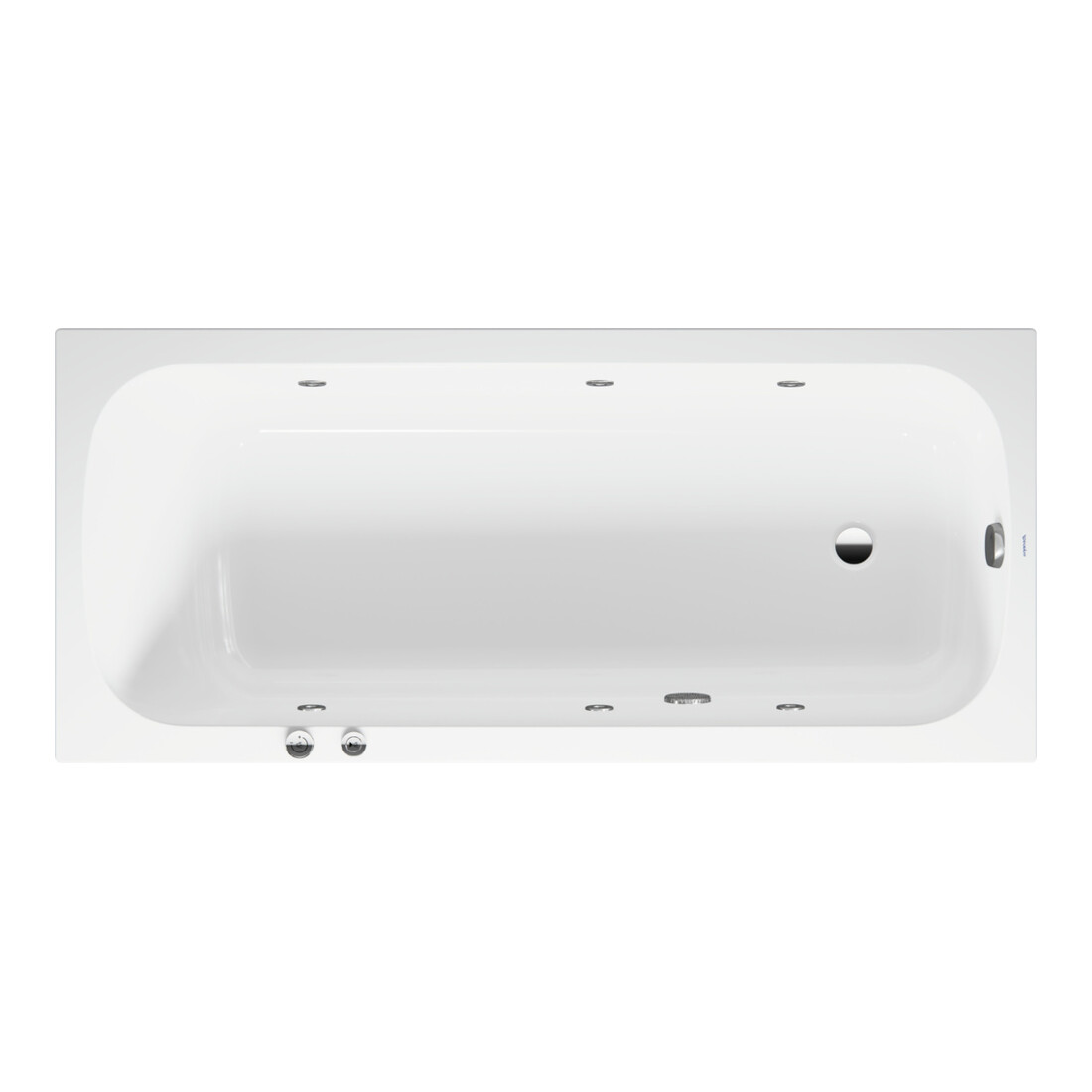 Duravit Baignoire balnéo Qatego 180x80 cm, Jet-Sys, version EB, 1 RS, blanc