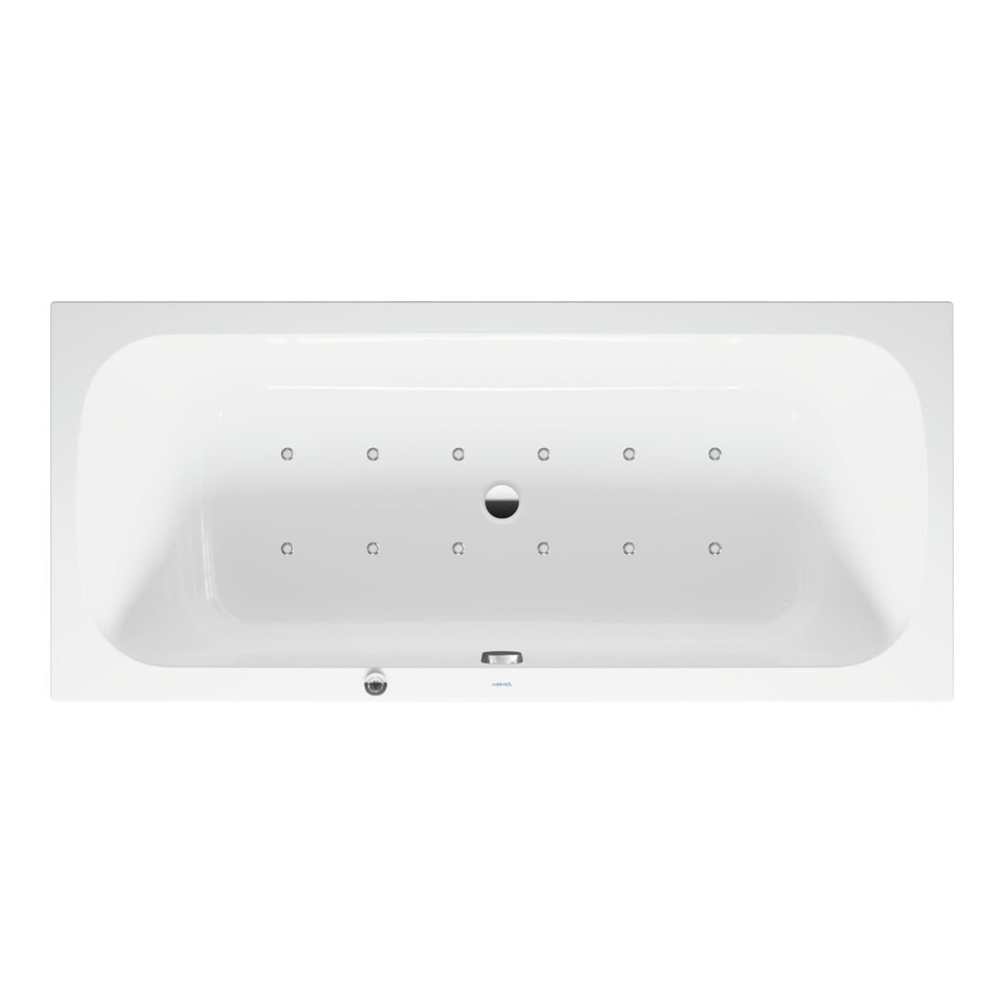 Duravit Baignoire Balnéo Qatego 180x80 cm, version EB, 2 jets, blanc, Air-Sys