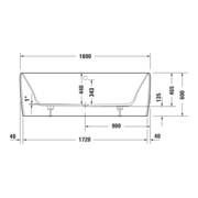 Duravit Baignoire balnéo Qatego 180x87 cm, avant, 2 jets, blanc, système Air-4