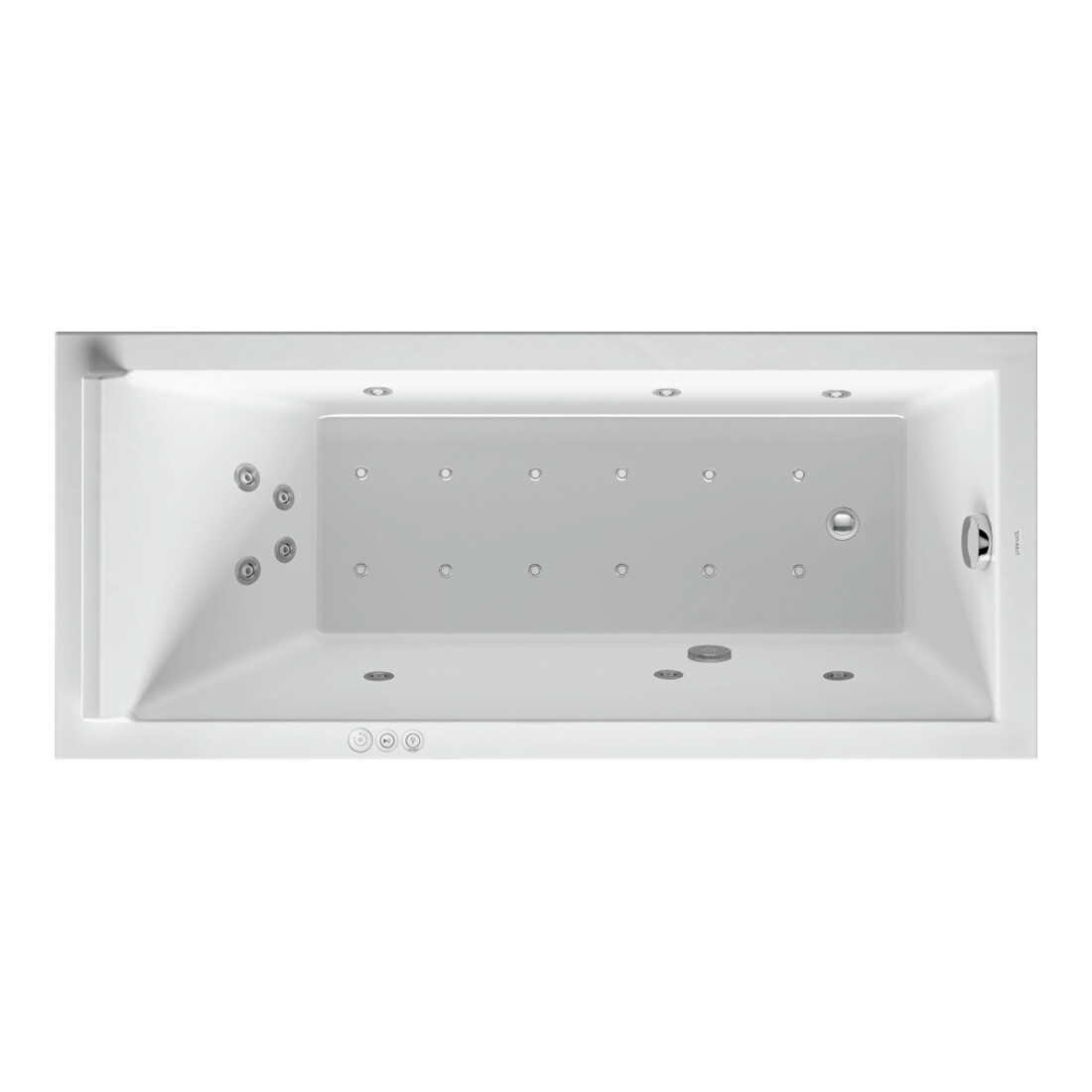 Duravit Baignoire balnéo Starck 160x70 cm, Combi P, version EB, 1 RS, blanche