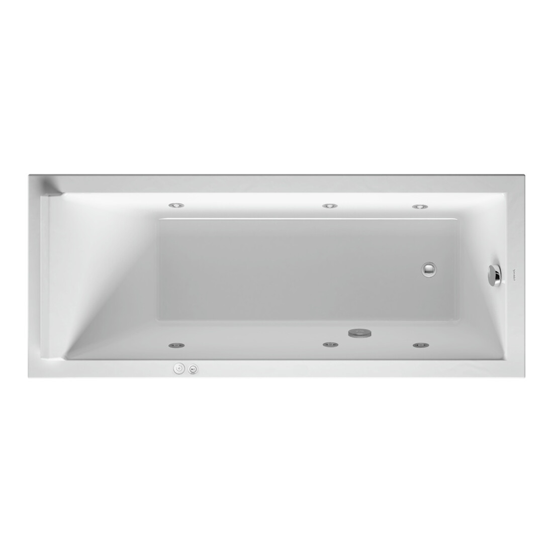 Duravit Baignoire balnéo Starck 170x70 cm, Jet-Sys, version EB, 1 RS, blanc
