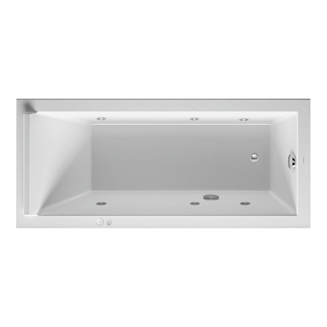 Duravit Baignoire balnéo Starck 170x75 cm, Jet-Sys, version EB, 1 RS, blanche