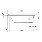 Duravit Baignoire balnéo Starck 170x75 cm, Jet-Sys, version EB, 1 RS, blanche-4