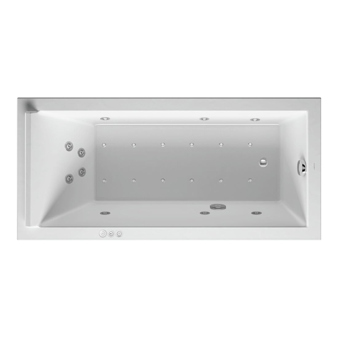 Duravit Baignoire balnéo Starck 170x80 cm, Combi P, version EB, 1 RS, blanche