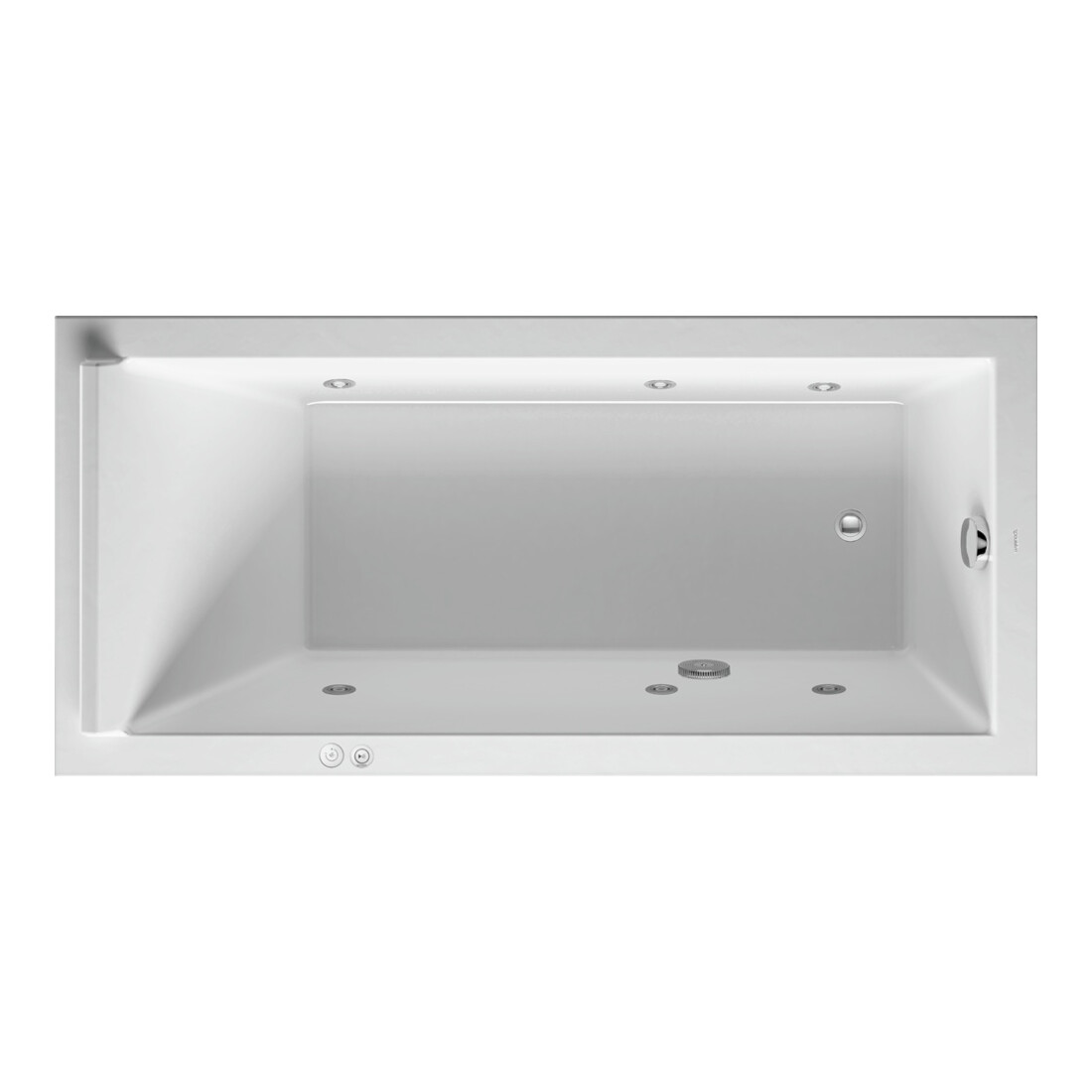 Duravit Baignoire balnéo Starck 170x80 cm, Jet-Sys, version EB, 1 RS, blanche