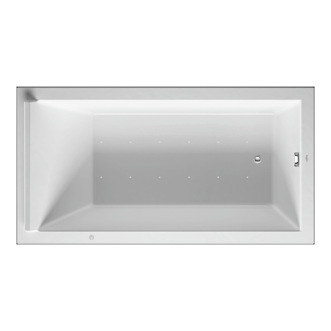 Duravit Baignoire balnéo Starck 170x90 cm, Air-Sys, version EB, 1 RS, blanc