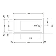Duravit Baignoire balnéo Starck 170x90 cm, Combi E, version EB, 1 RS, blanc-5