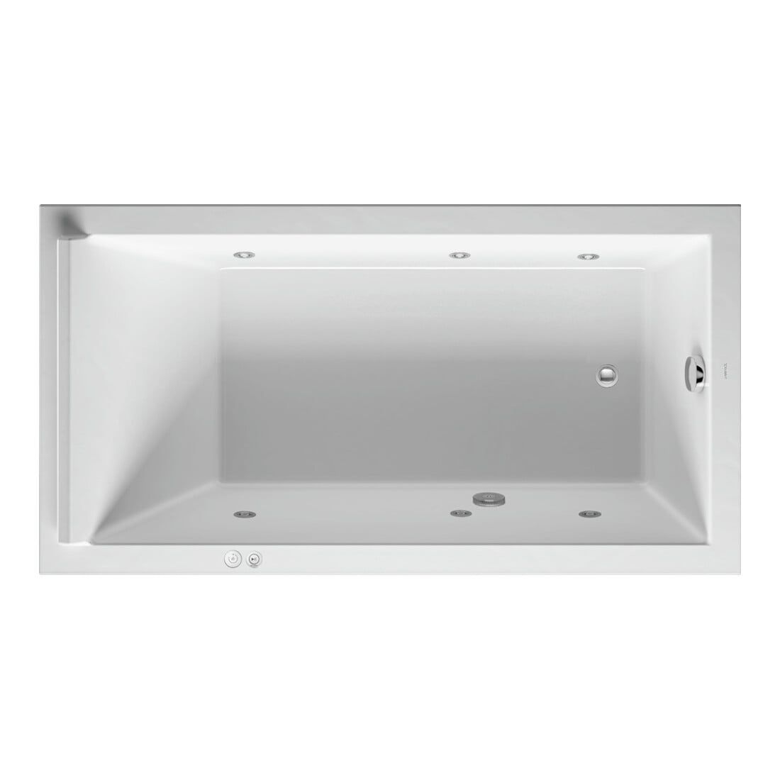 Duravit Baignoire balnéo Starck 170x90 cm, Jet-Sys, version EB, 1 RS, blanc