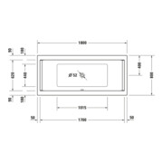 Duravit Baignoire balnéo Starck 180x80 cm, Combi E, version EB, 2 RS, blanc-4