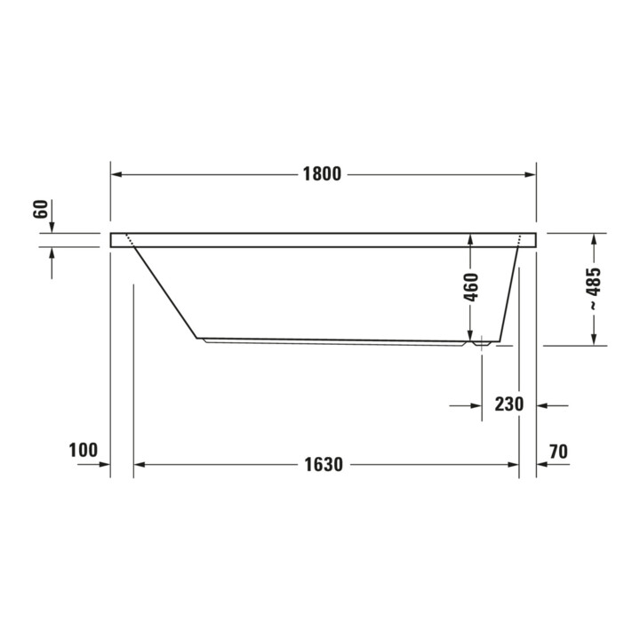 Duravit Baignoire balnéo Starck 180x90 cm, EB-Vers, 1 RS, blanc, Combi-Sys E