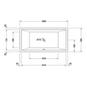 Duravit Baignoire balnéo Starck 180x90 cm, version EB, 2 RS, blanche, Jet-Sys-2