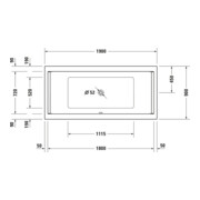 Duravit Baignoire balnéo Starck 190x90 cm, Combi E, version EB, 2 RS, blanc-4