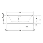 Duravit Baignoire balnéo Starck 200x100 cm, Combi E, EB-Vers, 2 RS, blanc-2