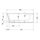 Duravit Baignoire Cape Cod 190x90x48,5 cm, angle droite, 1 RS, blanc