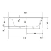 Duravit Baignoire Cape Cod 190x90x48,5 cm, angle gauche, 1 paroi, blanc-5
