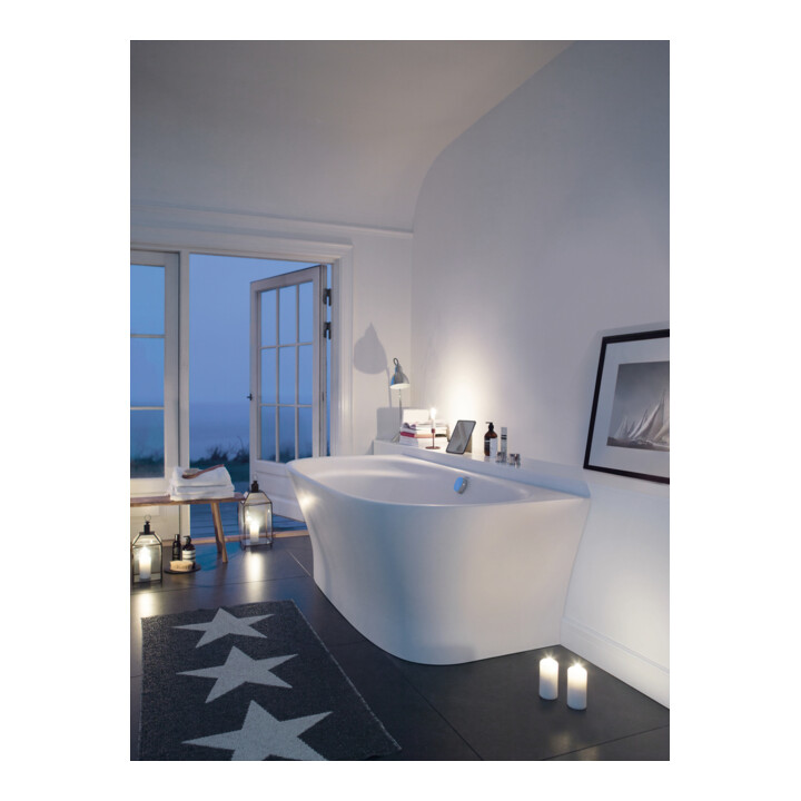 Duravit Baignoire Cape Cod 190x90x48,5 cm, pré-installée, 1 vidange, blanc