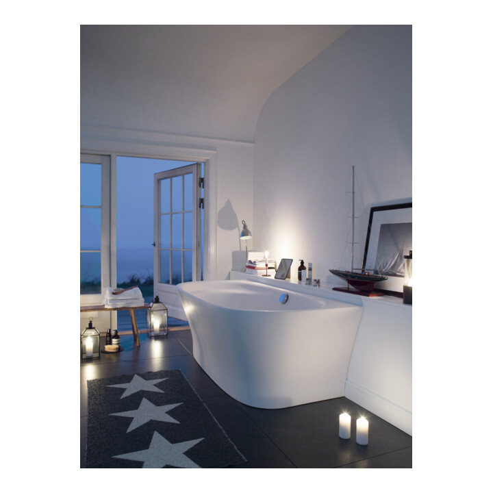 Duravit Baignoire Cape Cod 190x90x48,5 cm, pré-installée, 1 vidange, blanc