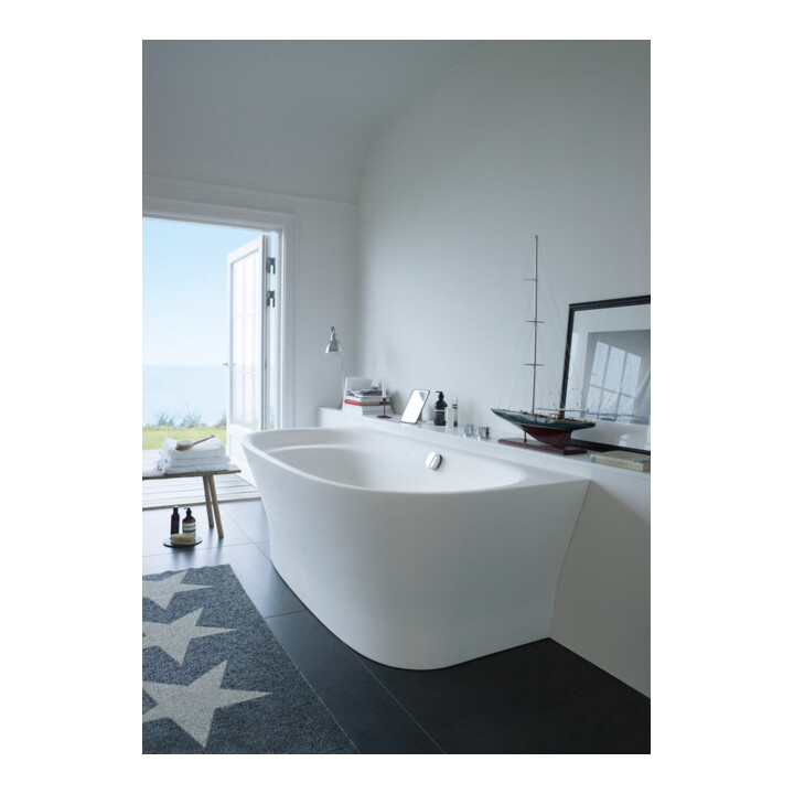 Duravit Baignoire Cape Cod 190x90x48,5 cm, pré-installée, 1 vidange, blanc