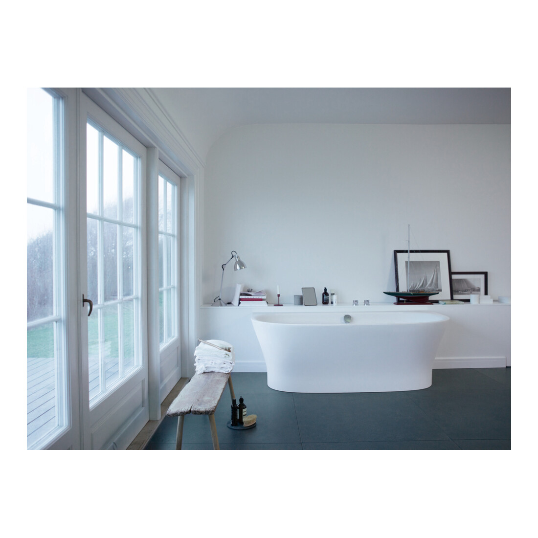 Duravit Baignoire Cape Cod 190x90x48,5 cm, pré-installée, 1 vidange, blanc