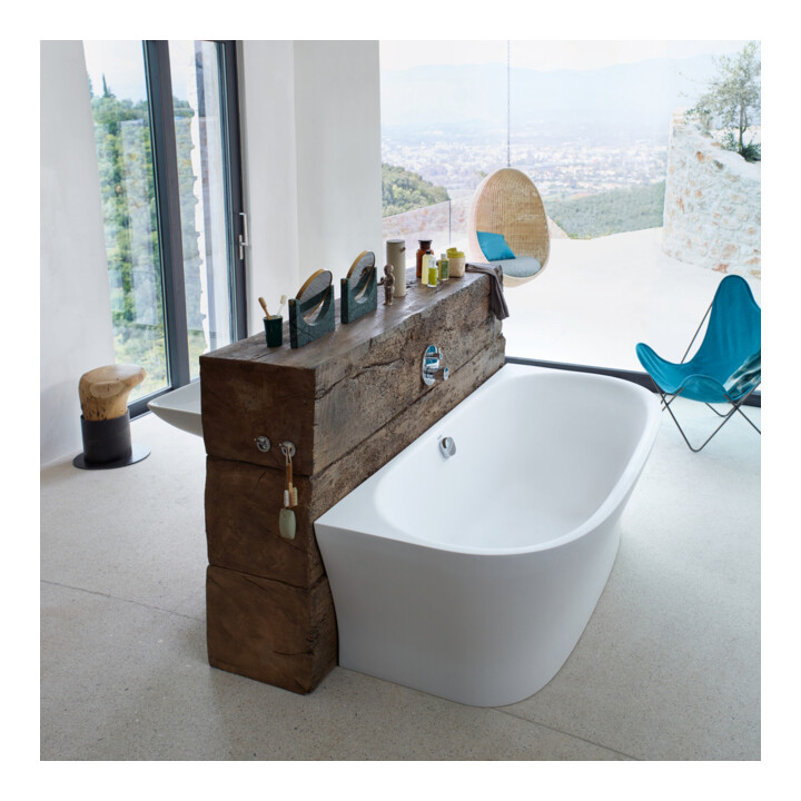 Duravit Baignoire Cape Cod 190x90x48,5 cm, pré-installée, 1 vidange, blanc