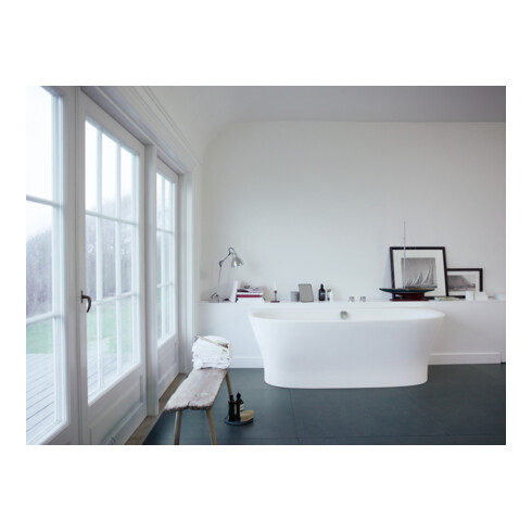 Duravit Baignoire Cape Cod 190x90x48,5 cm, pré-installée, 1 vidange, blanc