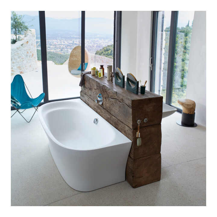 Duravit Baignoire Cape Cod 190x90x48,5 cm, pré-installée, 1 vidange, blanc