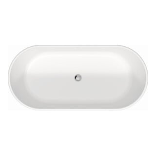 Duravit Baignoire D-Neo 160x75x45 cm, autoportante, avec trop-plein, 2 repose-têtes, mat blanc