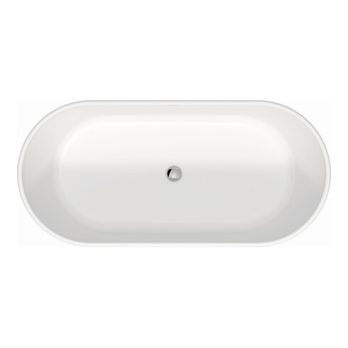Duravit Baignoire D-Neo 160x75x45 cm, autoportante, avec trop-plein, 2 repose-têtes, mat blanc
