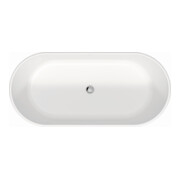 Duravit Baignoire D-Neo 160x75x45 cm, autoportante, avec trop-plein, 2 repose-têtes, mat blanc