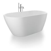Duravit Baignoire D-Neo 160x75x45 cm, autoportante, avec trop-plein, 2 repose-têtes, mat blanc-2