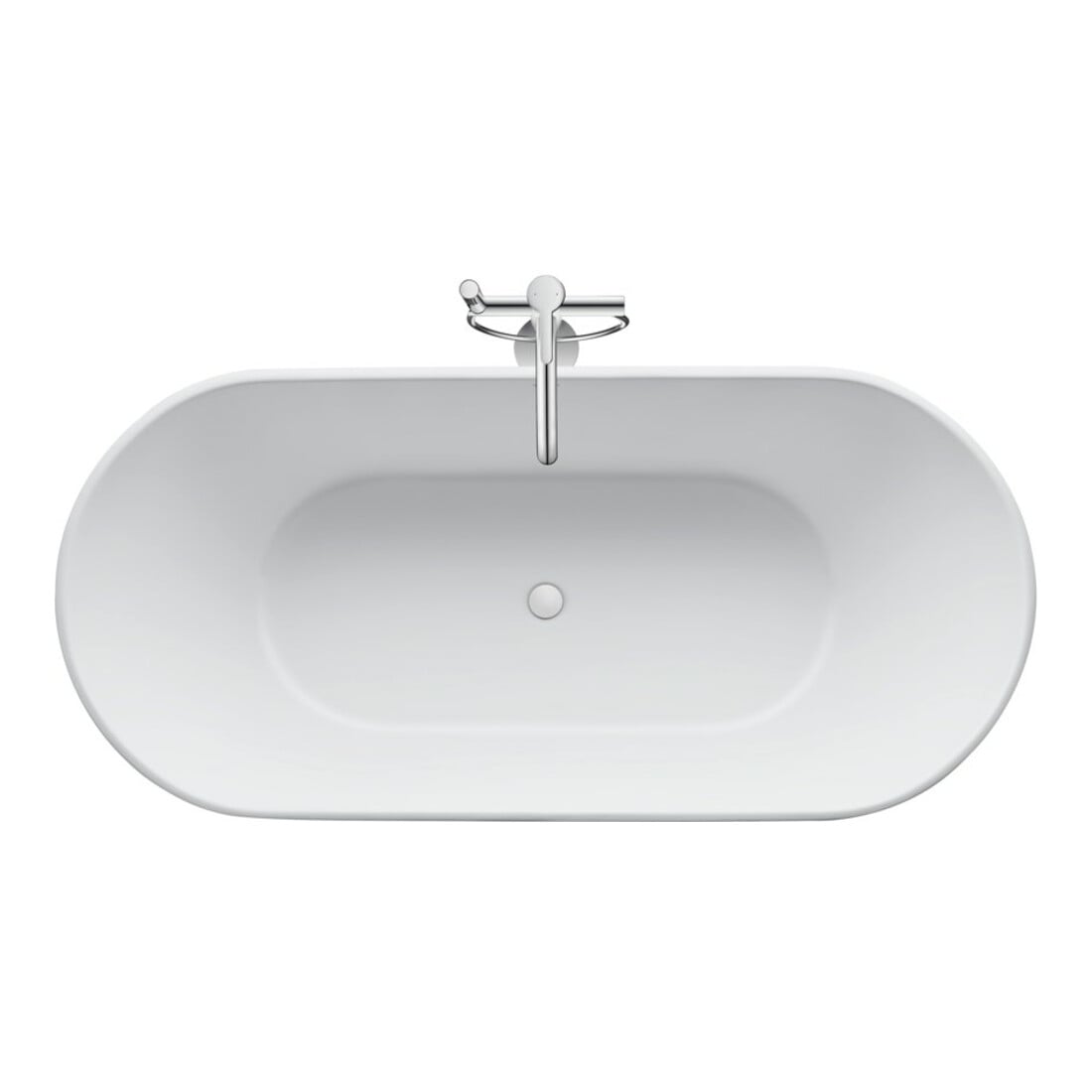 Duravit Baignoire D-Neo 160x75x45 cm, autoportante, avec trop-plein, 2 repose-têtes, mat blanc