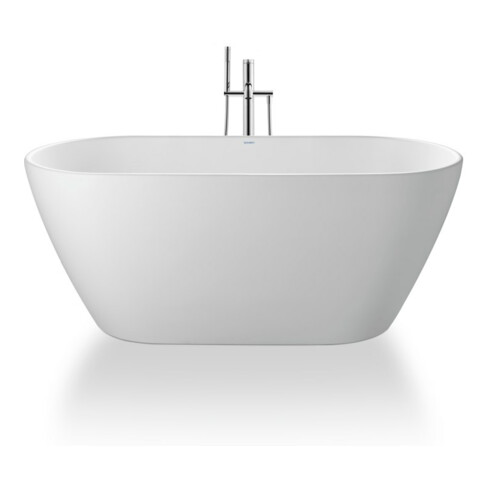 Duravit Baignoire D-Neo 160x75x45 cm, autoportante, avec trop-plein, 2 repose-têtes, mat blanc