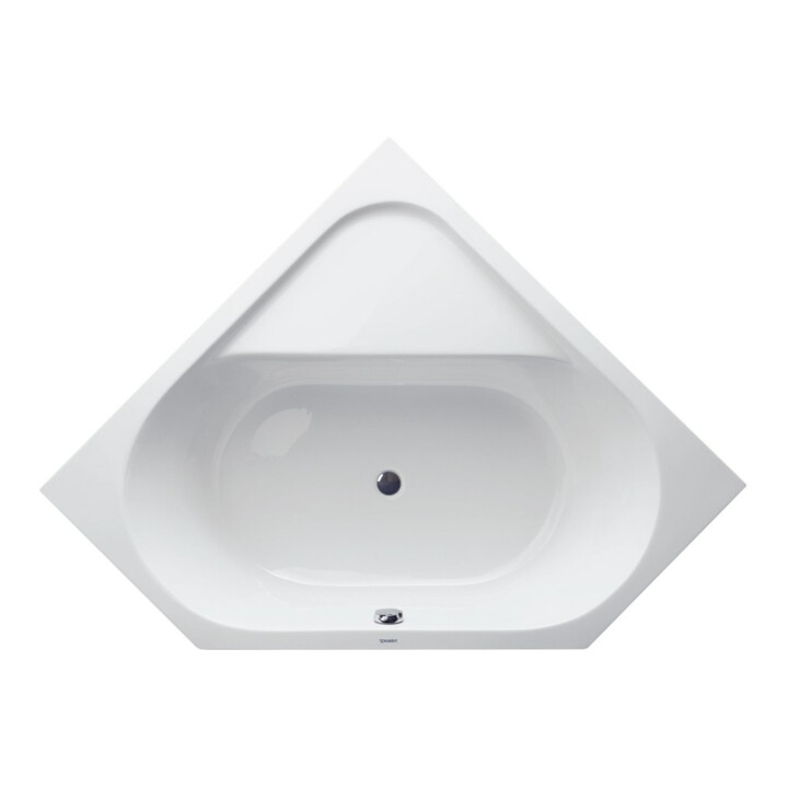 Duravit Baignoire d’angle D-Code 140x140x42 cm, vidage central, 2 accoudoirs, blanc