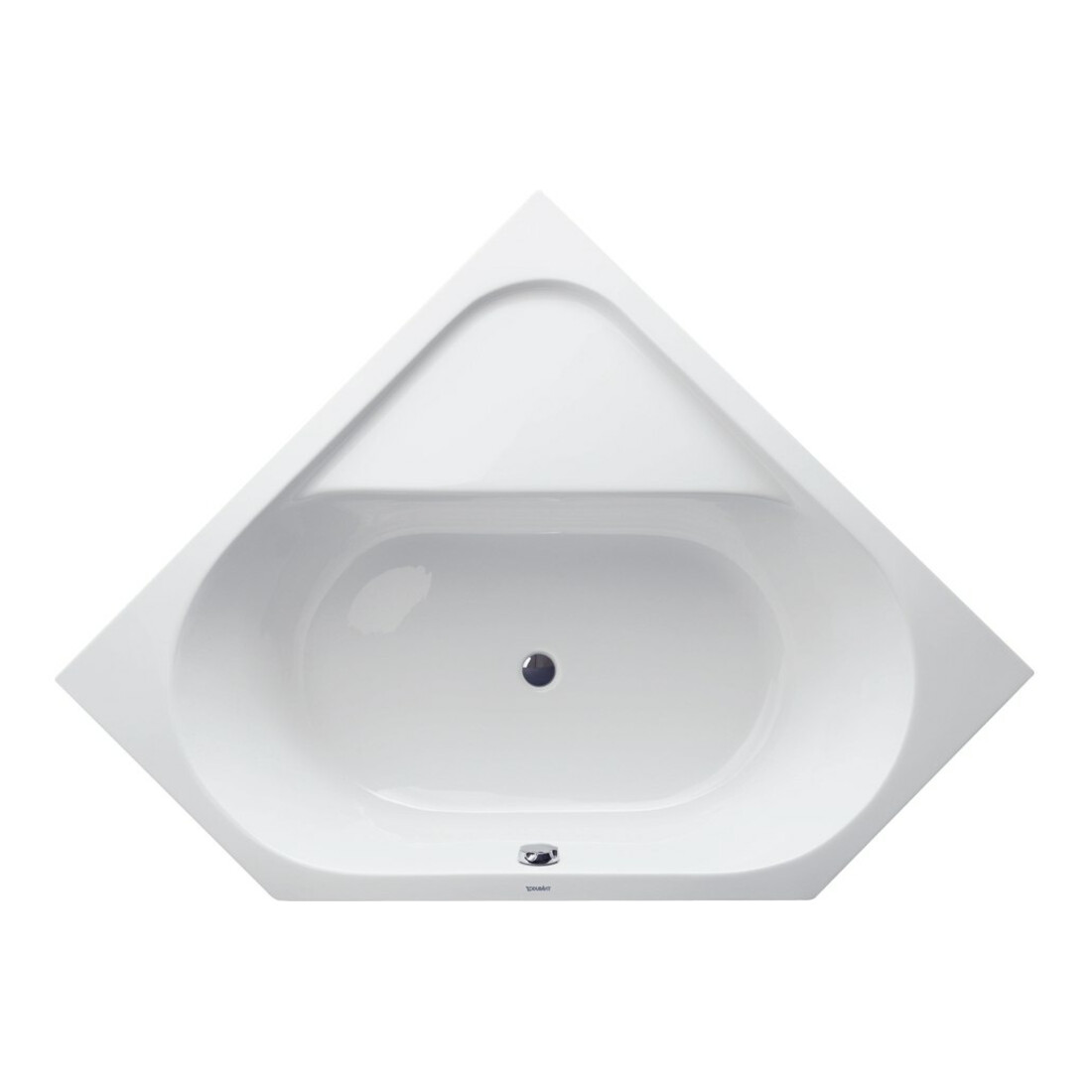 Duravit Baignoire d’angle D-Code 140x140x42 cm, vidage central, 2 accoudoirs, blanc