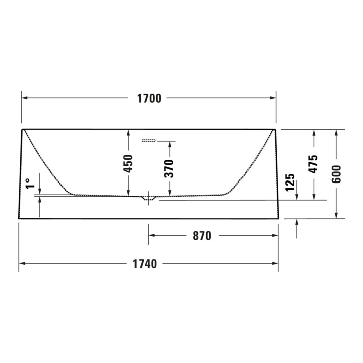Duravit Baignoire DuraFoga 170x70x60 cm, autoportante