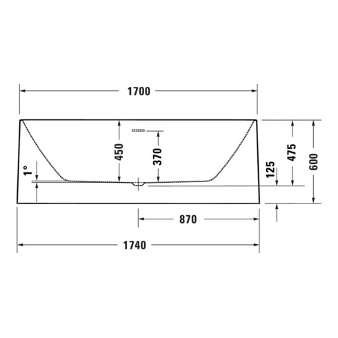 Duravit Baignoire DuraFoga 170x70x60 cm, autoportante