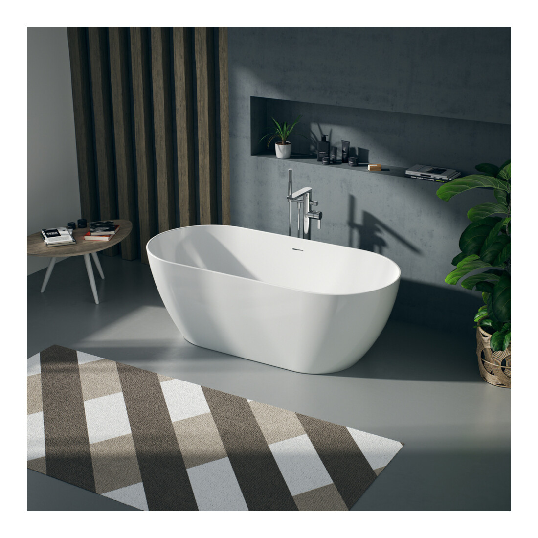 Duravit Baignoire DuraKanto 170x80x59 cm, ovale, autoportante, blanc brillant