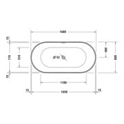Duravit Baignoire DuraKanto 170x80x59 cm, ovale, autoportante, blanc brillant-4